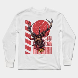 Wildlife Elk Reindeer Japanese Artwork Long Sleeve T-Shirt